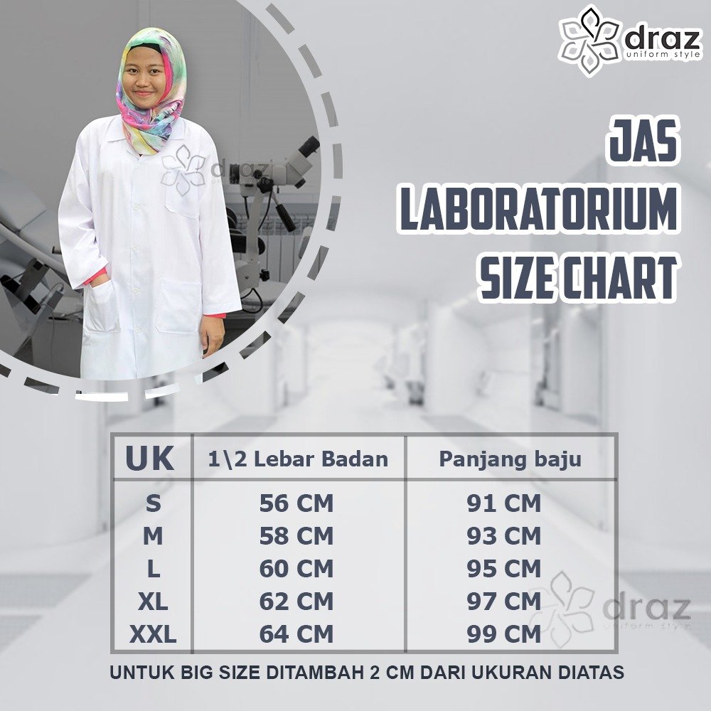 INFORMASI DAN PEMESANAN :
Office : Draz Official Store
WhatsApp :  https://wa.me/6281213505729
Buka : Senin-Sabtu, 08.00-17.00 WIB
Website : https://konveksi-tokoabi.co.id/jas-lab/