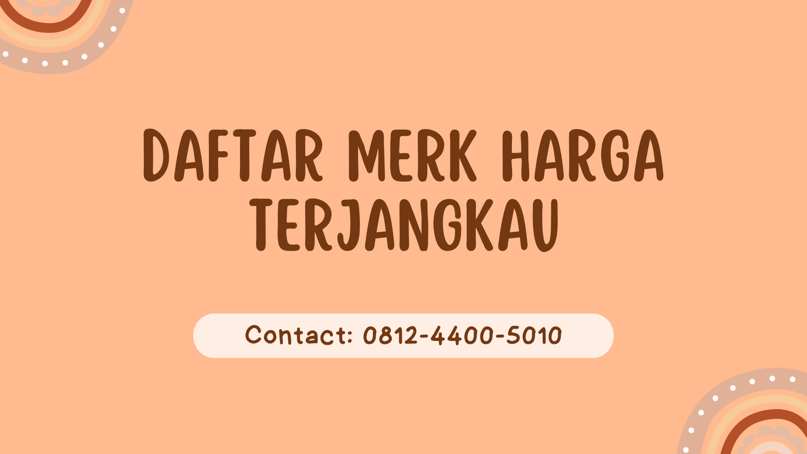 Daftar Merk Harga Terjangkau