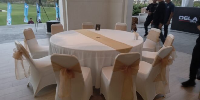 Sewa Meja Bulat D160 Murah Jaga Di Jagakarsa Jakarta Selatan