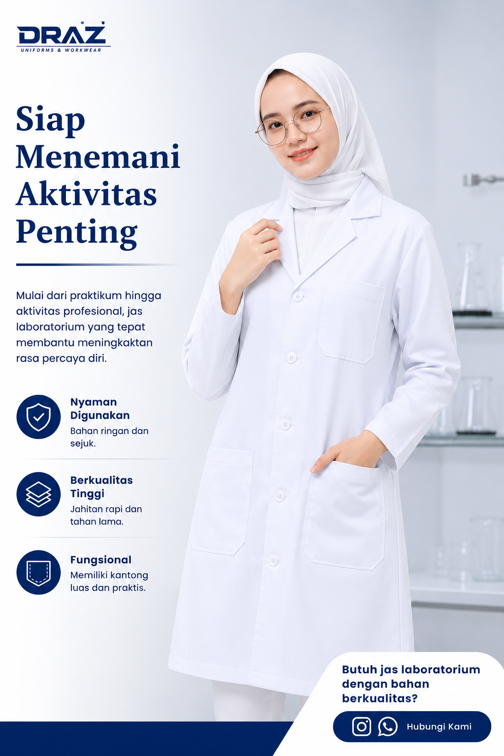 Jas Laboratorium untuk Rumah Sakit dan Klinik
